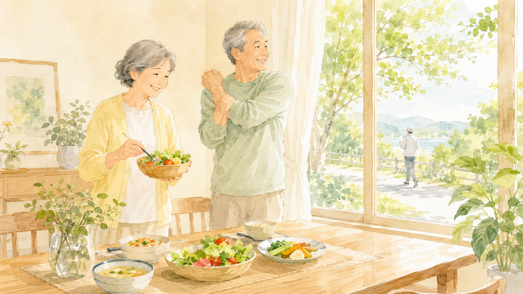 食事に気をつけているところのイラスト